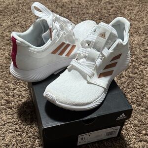 Adidas White and Bronze Running Shoes